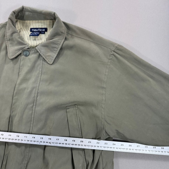 Vintage Nautica Field Jacket Men's Large Beige Full Zip Pockets Field Chore - Picture 5 of 11